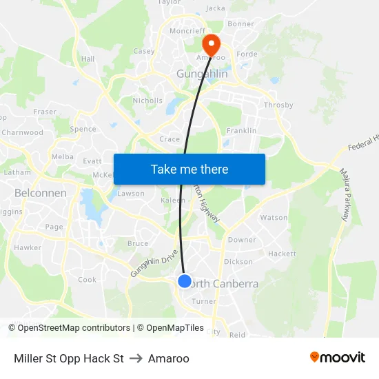 Miller St Opp Hack St to Amaroo map