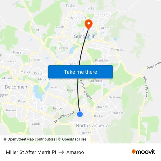 Miller St After Merrit Pl to Amaroo map