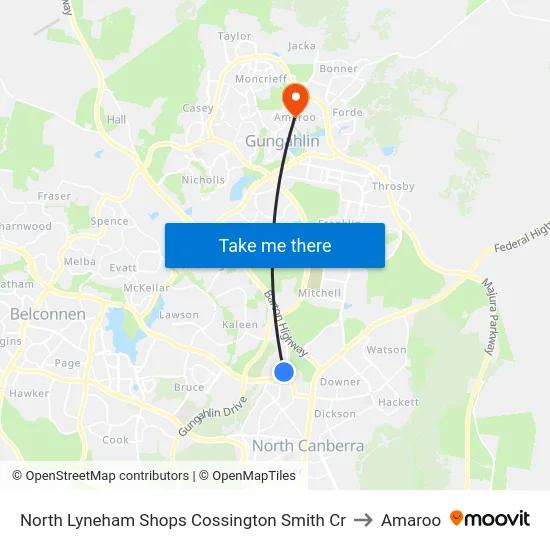 North Lyneham Shops Cossington Smith Cr to Amaroo map