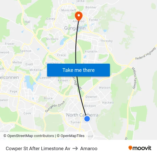 Cowper St After Limestone Av to Amaroo map