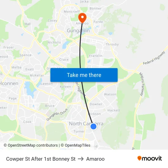 Cowper St After 1st Bonney St to Amaroo map