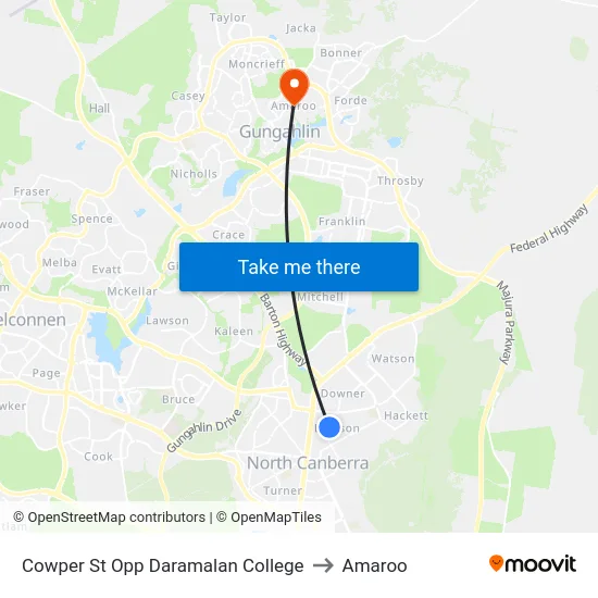 Cowper St Opp Daramalan College to Amaroo map