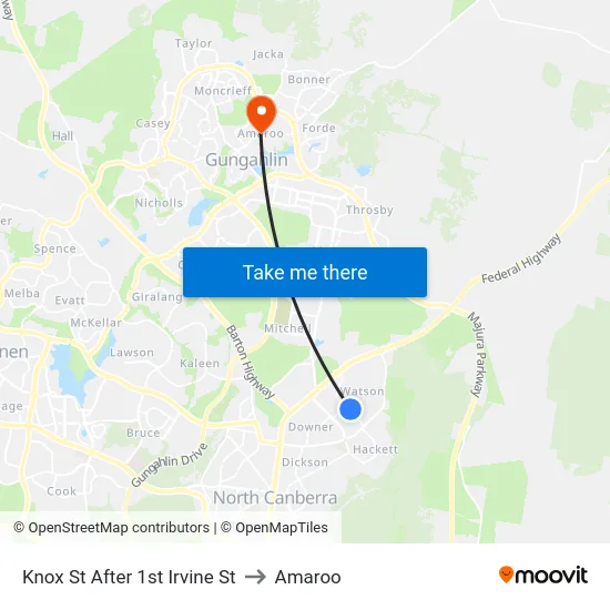 Knox St After 1st Irvine St to Amaroo map