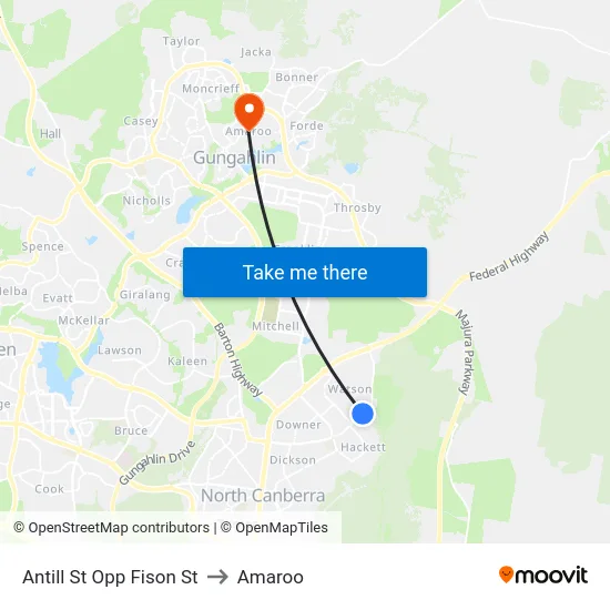 Antill St Opp Fison St to Amaroo map