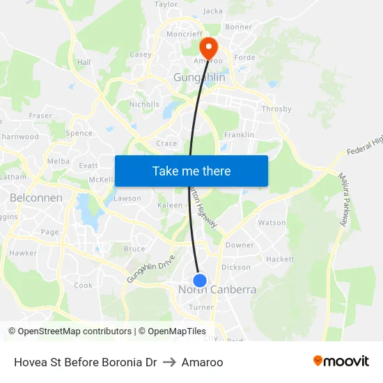 Hovea St Before Boronia Dr to Amaroo map