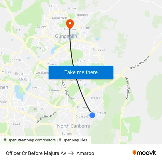 Officer Cr Before Majura Av to Amaroo map