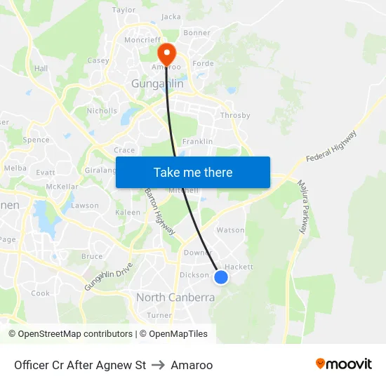 Officer Cr After Agnew St to Amaroo map