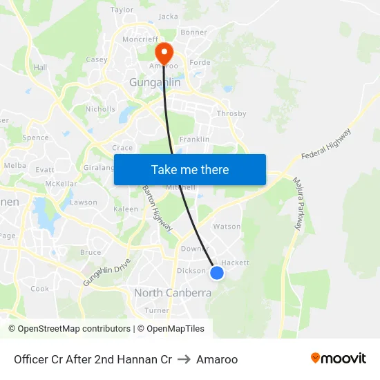 Officer Cr After 2nd Hannan Cr to Amaroo map