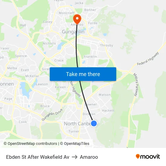 Ebden St After Wakefield Av to Amaroo map