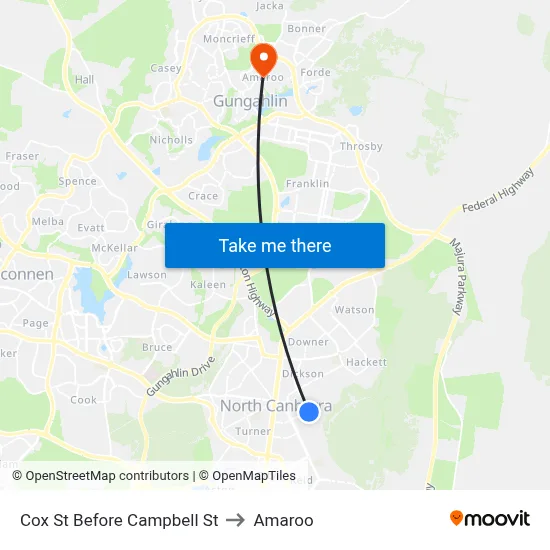Cox St Before Campbell St to Amaroo map