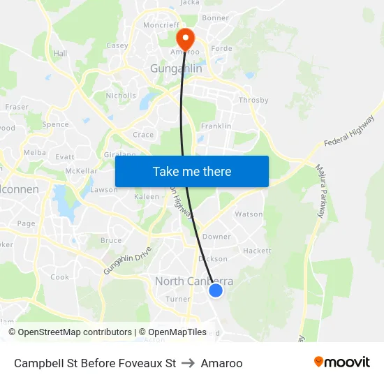 Campbell St Before Foveaux St to Amaroo map