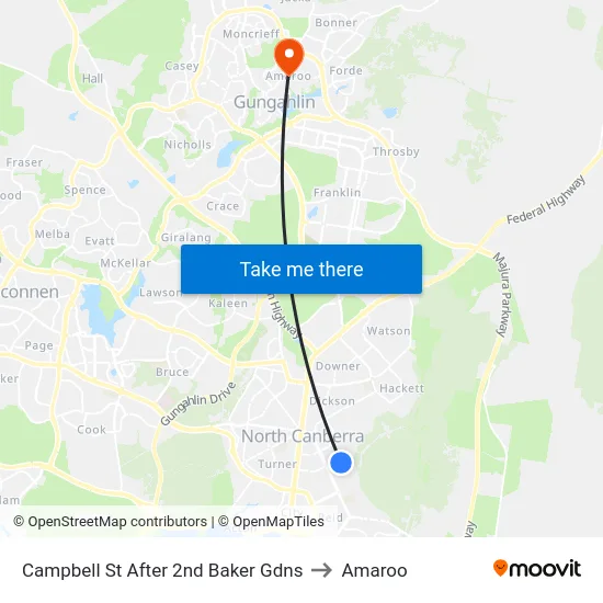 Campbell St After 2nd Baker Gdns to Amaroo map