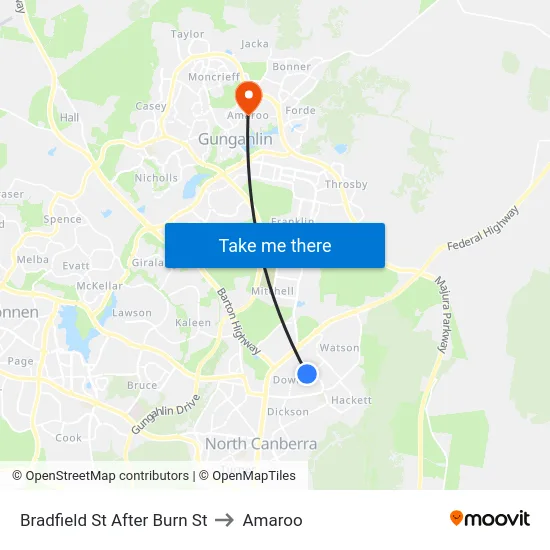 Bradfield St After Burn St to Amaroo map