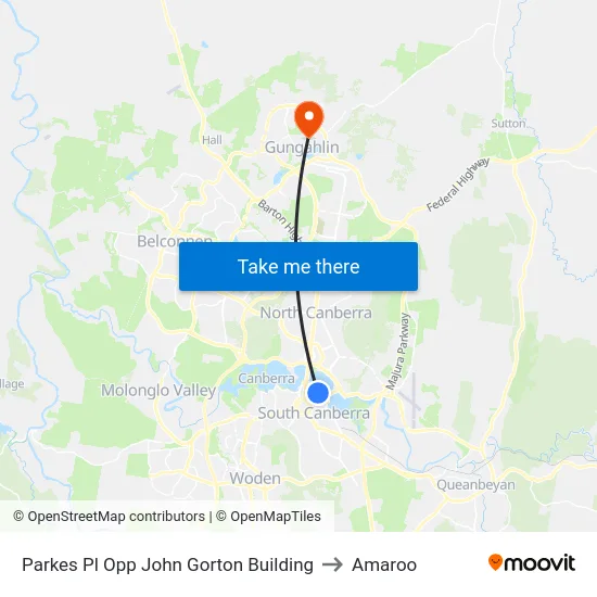 Parkes Pl Opp John Gorton Building to Amaroo map