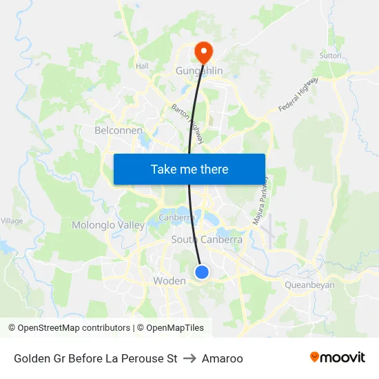 Golden Gr Before La Perouse St to Amaroo map
