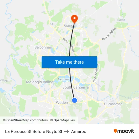 La Perouse St Before Nuyts St to Amaroo map