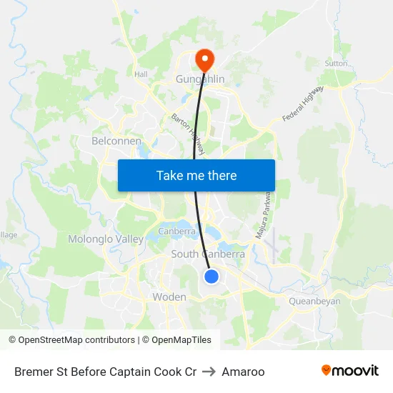 Bremer St Before Captain Cook Cr to Amaroo map