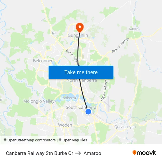 Canberra Railway Stn Burke Cr to Amaroo map