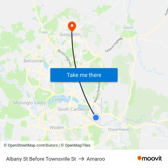 Albany St Before Townsville St to Amaroo map