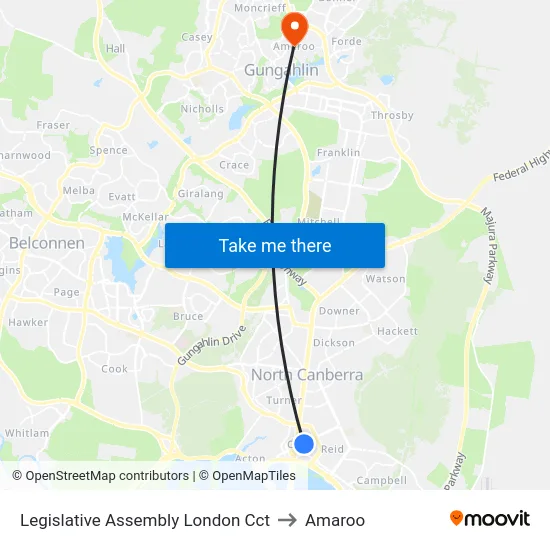 Legislative Assembly London Cct to Amaroo map