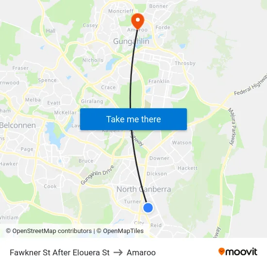 Fawkner St After Elouera St to Amaroo map