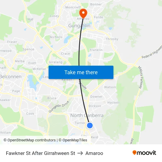 Fawkner St After Girrahween St to Amaroo map