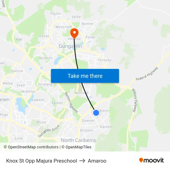 Knox St Opp Majura Preschool to Amaroo map