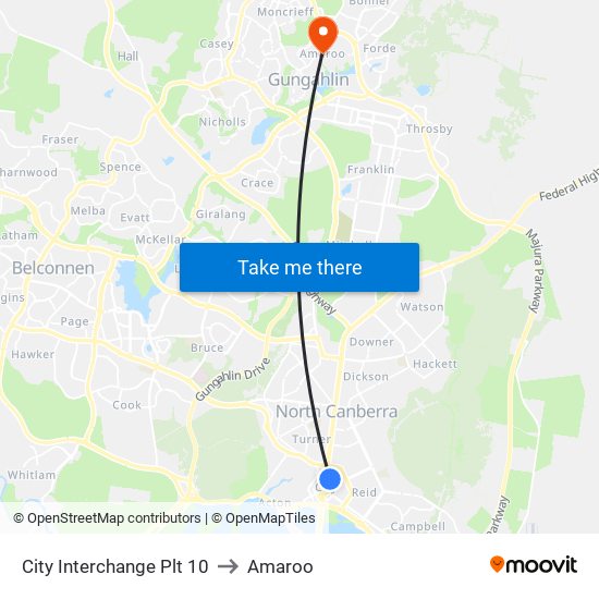 City Interchange Plt 10 to Amaroo map