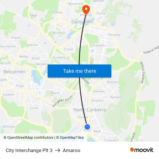 City Interchange Plt 3 to Amaroo map