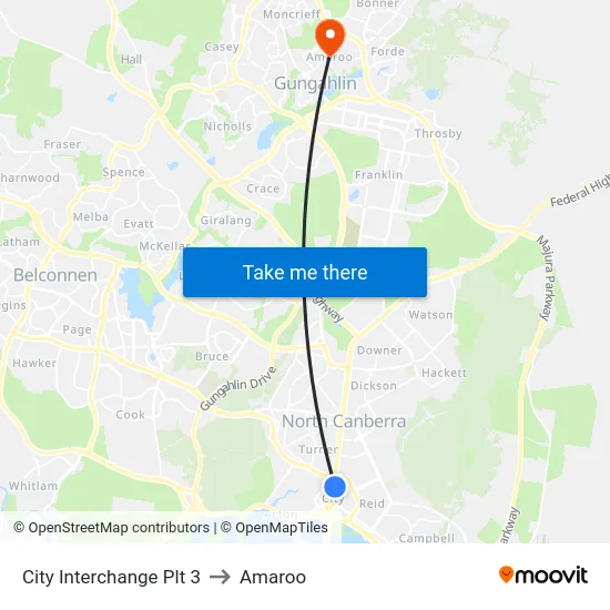 City Interchange Plt 3 to Amaroo map