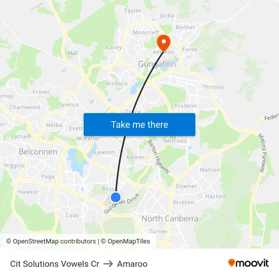 Cit Solutions Vowels Cr to Amaroo map