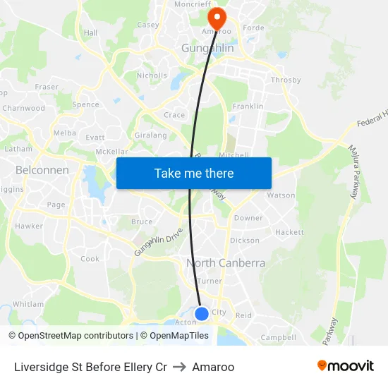 Liversidge St Before Ellery Cr to Amaroo map