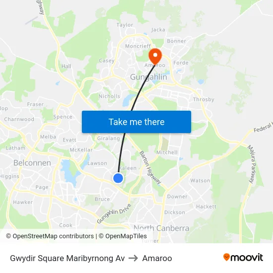 Gwydir Square Maribyrnong Av to Amaroo map