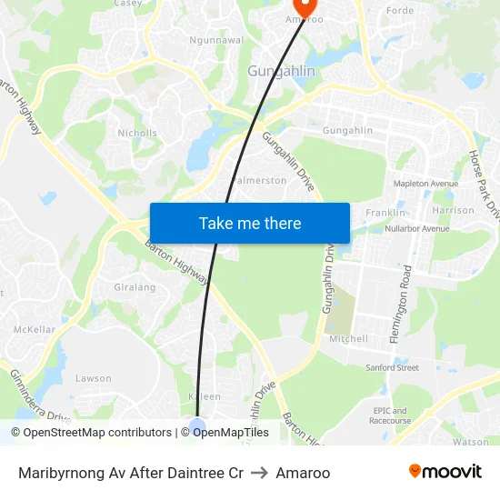 Maribyrnong Av After Daintree Cr to Amaroo map