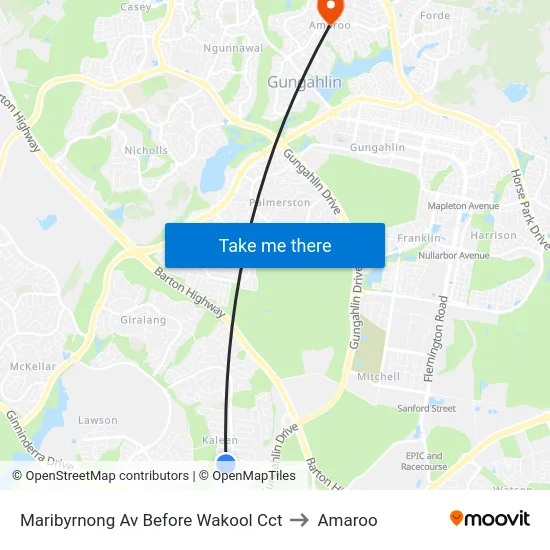 Maribyrnong Av Before Wakool Cct to Amaroo map