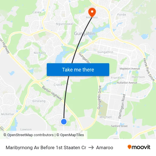 Maribyrnong Av Before 1st Staaten Cr to Amaroo map