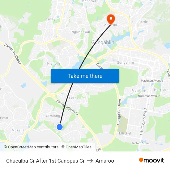 Chuculba Cr After 1st Canopus Cr to Amaroo map