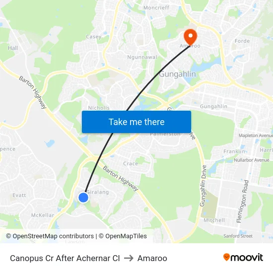 Canopus Cr After Achernar Cl to Amaroo map