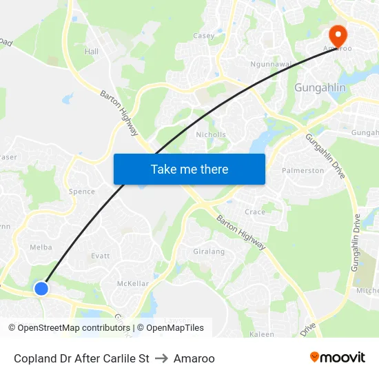 Copland Dr After Carlile St to Amaroo map