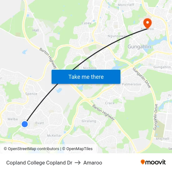 Copland College Copland Dr to Amaroo map
