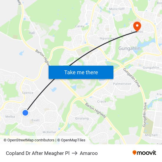 Copland Dr After Meagher Pl to Amaroo map