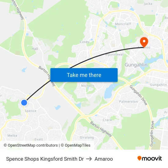 Spence Shops Kingsford Smith Dr to Amaroo map