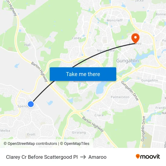 Clarey Cr Before Scattergood Pl to Amaroo map