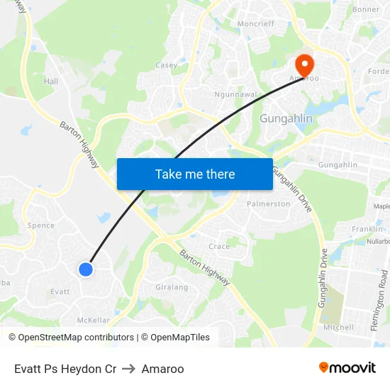 Evatt Ps Heydon Cr to Amaroo map