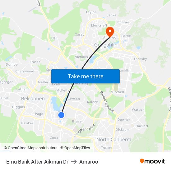 Emu Bank After Aikman Dr to Amaroo map