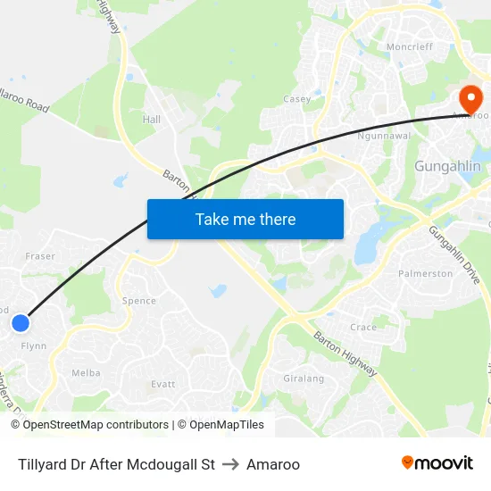Tillyard Dr After Mcdougall St to Amaroo map