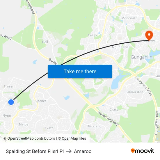 Spalding St Before Flierl Pl to Amaroo map