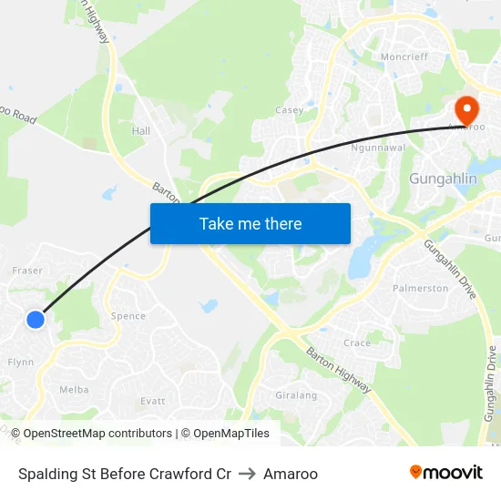 Spalding St Before Crawford Cr to Amaroo map
