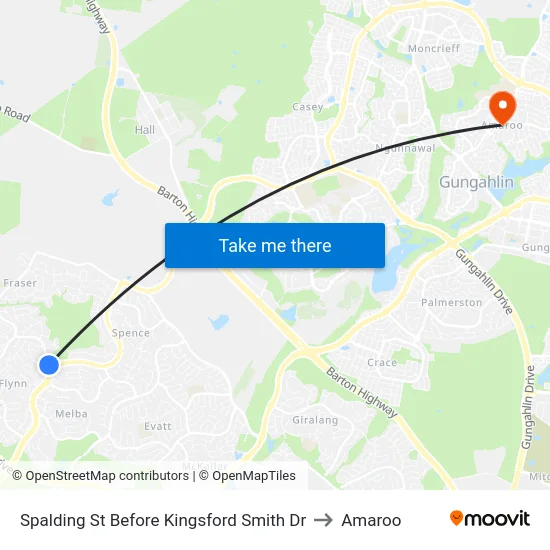 Spalding St Before Kingsford Smith Dr to Amaroo map