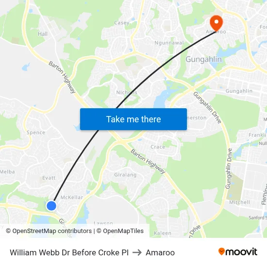 William Webb Dr Before Croke Pl to Amaroo map